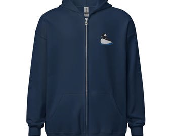 Bufflehead Duck Embroidered Bird Unisex heavy blend zip hoodie