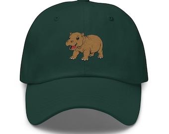 Baby Hippo Embroidered Hat