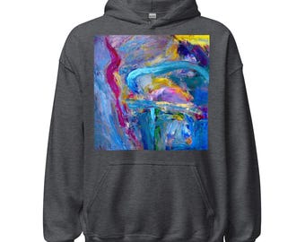 Abstract 1997 Unisex Hoodie | Expressionist Painterly Design, Cool Art Hooded Sweatshirt, Unique Casual Wear, Perfect Gift for Art Lovers