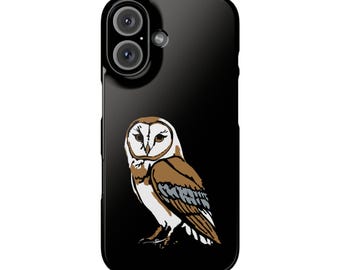 Barn Owl Slim Phone Cases, iPhone 7-16 Case, Animal Lover Gift, Nature Phone Cover, Wildlife Phone Accessories