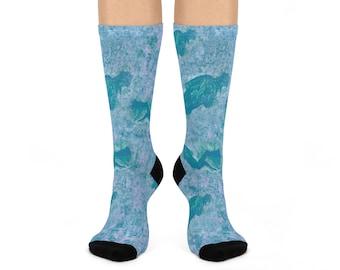 SCUBA Original Art Socks | Unique & Colorful Design for Creative Feet | Handmade Sock Gift for Art Lovers and Fashion Enthusiasts