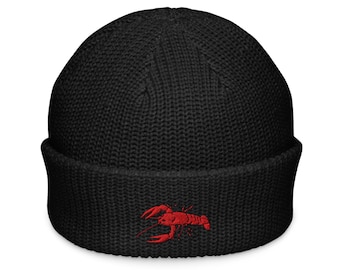 Crawdad Embroidered Fisherman Beanie | Stylish & Warm Fishing Hat | Perfect Gift for Outdoor Lovers and Fishing Enthusiasts