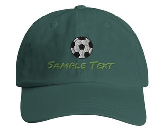 Personalize Name or Initials Embroidered Soccer Ball Cap