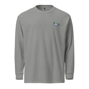 Mallard Embroidered Duck Garment-dyed heavyweight long-sleeve shirt