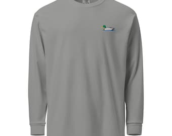 Mallard Embroidered Duck Garment-dyed heavyweight long-sleeve shirt