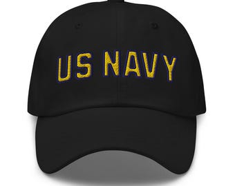 US Navy Hat Embroidered Dad Hat – Military Baseball Cap for Men & Veterans, Adjustable Navy Casual Hat