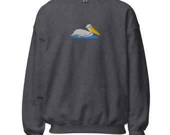 Classic Calm Pelican Embroidered Unisex Sweatshirt