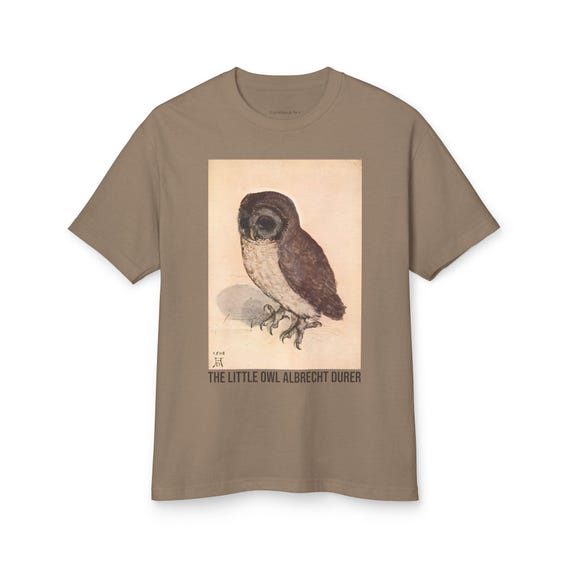 Albrecht Durer Owl T-Shirt: Vintage Style Heavyweight Cotton Tee