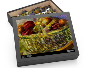 Jigsaw Puzzle Still Life with Basket (120, 252, 500-Piece) Puzzle