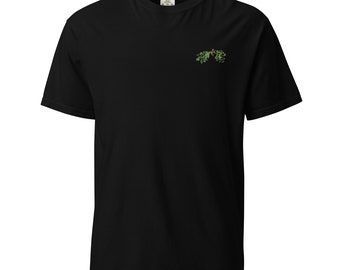 Oak Leaves and Acorn Embroidered Adult Unisex garment-dyed heavyweight t-shirt