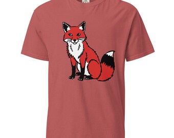 Cute Fox T-Shirt | Unisex Garment-Dyed Heavyweight Tee | Perfect Gift for Animal Lovers & Nature Enthusiasts