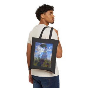 Bolsa de lona de algodón «Mujer con sombrilla» de Monet: un regalo para los amantes del arte imagen 7
