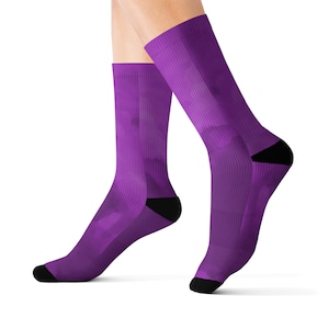 Orchid Purple Sublimation Socks: Trendy Printed Unisex Socks