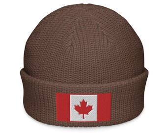 Canada Maple Leaf Embroidered Knit Beanie: National Pride  display picture 3