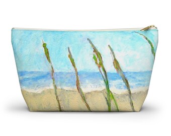 Zipper Carry All Accessory Pouch "Ocean Call" Makeup Bag Pencil Case with T-bottom by DonWillisJrArt