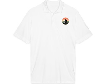 Bigfoot Cruising in a Golf Cart Moisture Wicking Unisex Polo