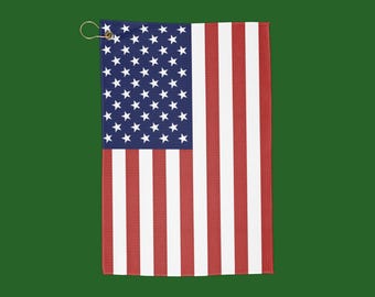 USA Flag Stars and Stripes Golf Towel