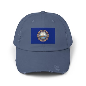 New Hampshire Unisex Cap, Vintage Baseball Hat, Distressed Trucker Cap, State Pride Headwear, Retro Dad Hat