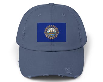 New Hampshire Unisex Cap, Vintage Baseball Hat, Distressed Trucker Cap, State Pride Headwear, Retro Dad Hat