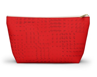 Zipper Pouch "Red"  Makeup ,Pencil , Carry All Accessory Pouch w T-bottom by DonWillisJrArt