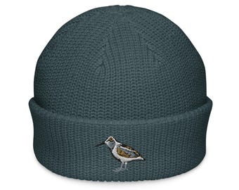 Woodcock Embroidered Bird Fisherman Beanie