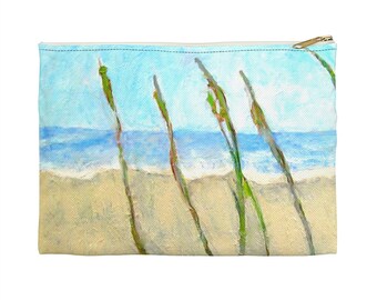 Zipper Carry All Pouch "Ocean Call" Makeup Bag Pencil Case Flat Accessory Pouch