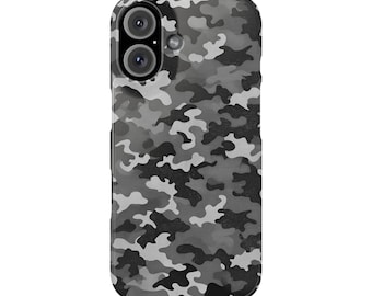 Urban Camo Slim Phone Case for iPhone 7-16, Protective Cover, Camouflage Pattern, Fashion Accessories