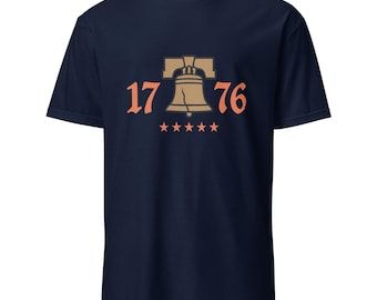 Liberty Bell T-Shirt 1776 Vintage Unisex Short Sleeve Patriotic American Tee Independence Day Shirt