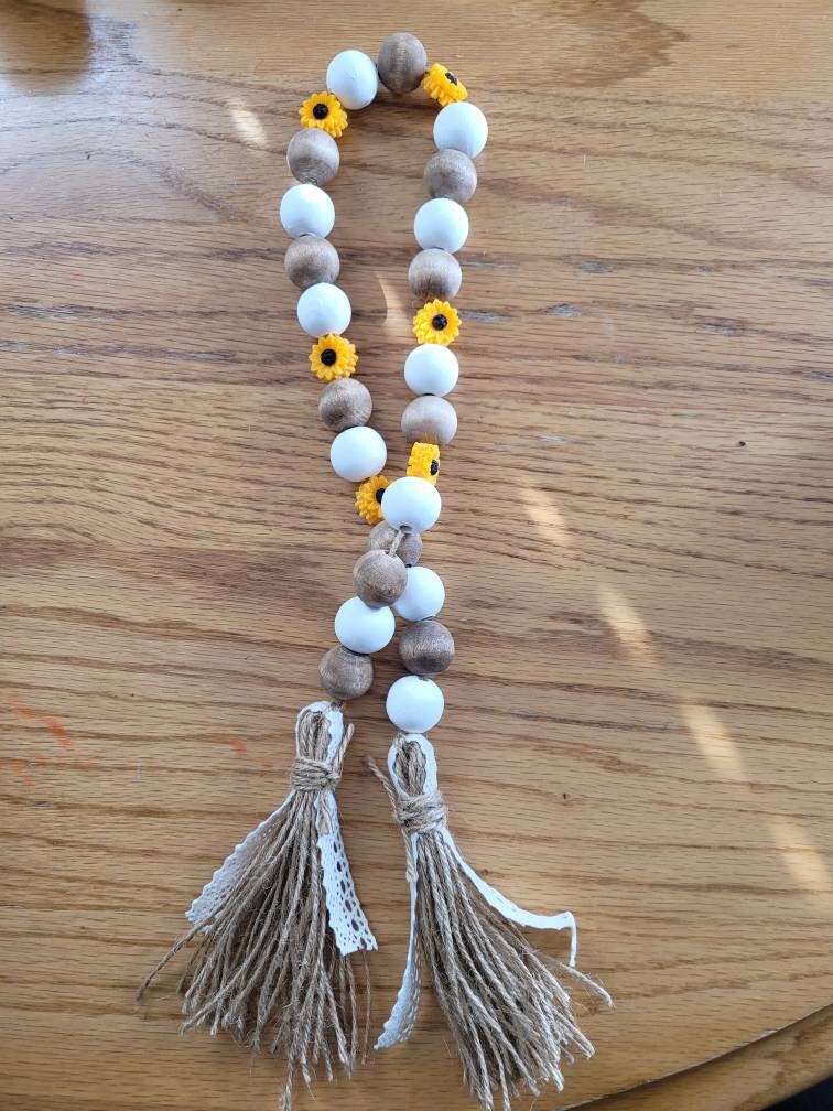 Rae Dunn inspired Sunflower bead garland Etsy