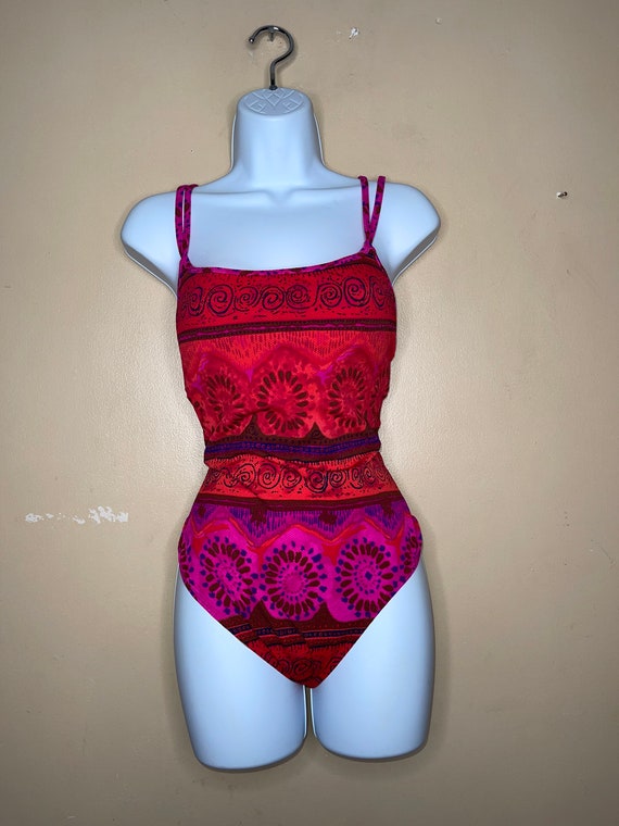 Ombré vintage swimsuit size 14 - image 1