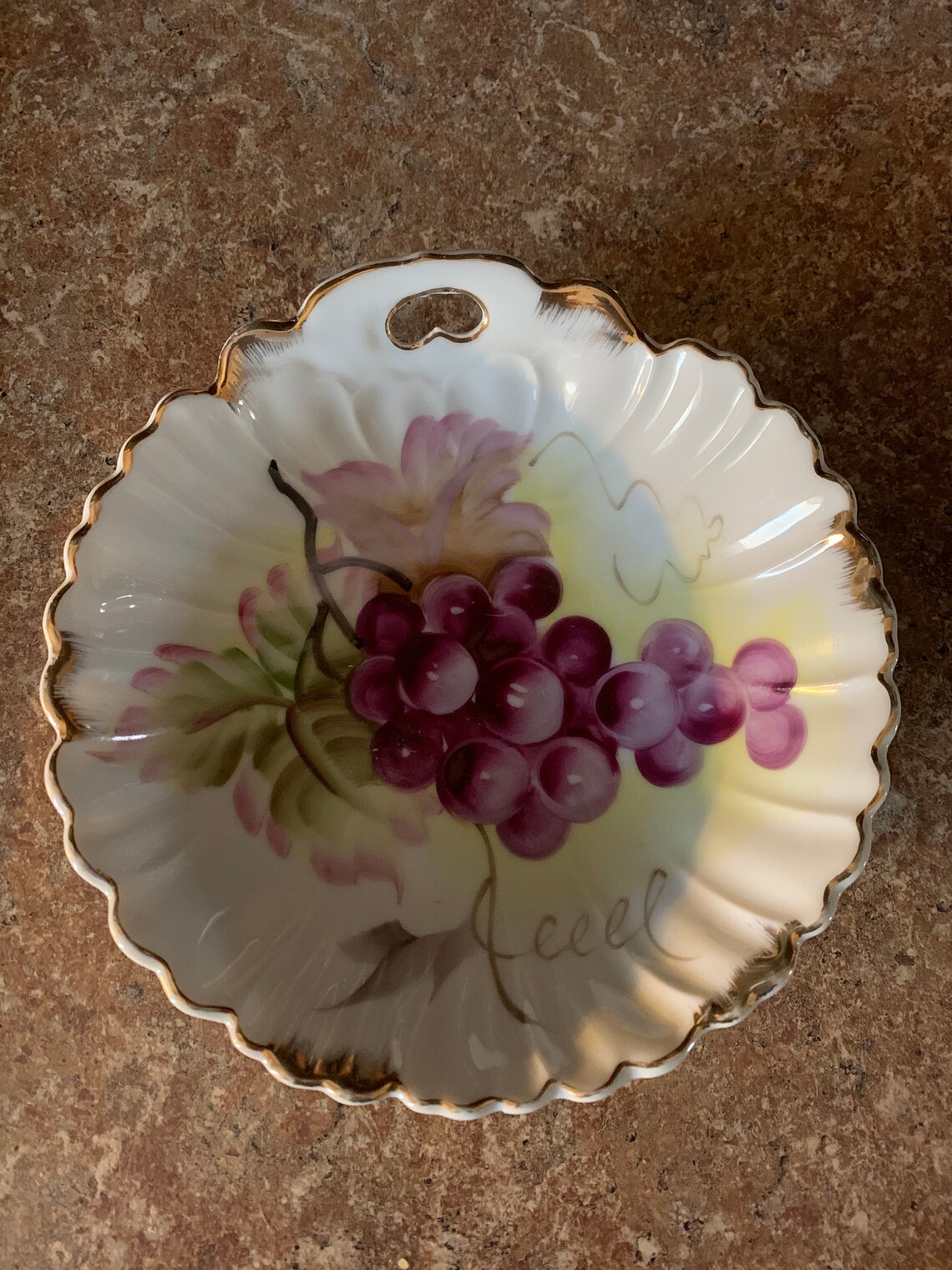 Lefton China Bowl Grapes Gold Trim 486 Bowl Etsy