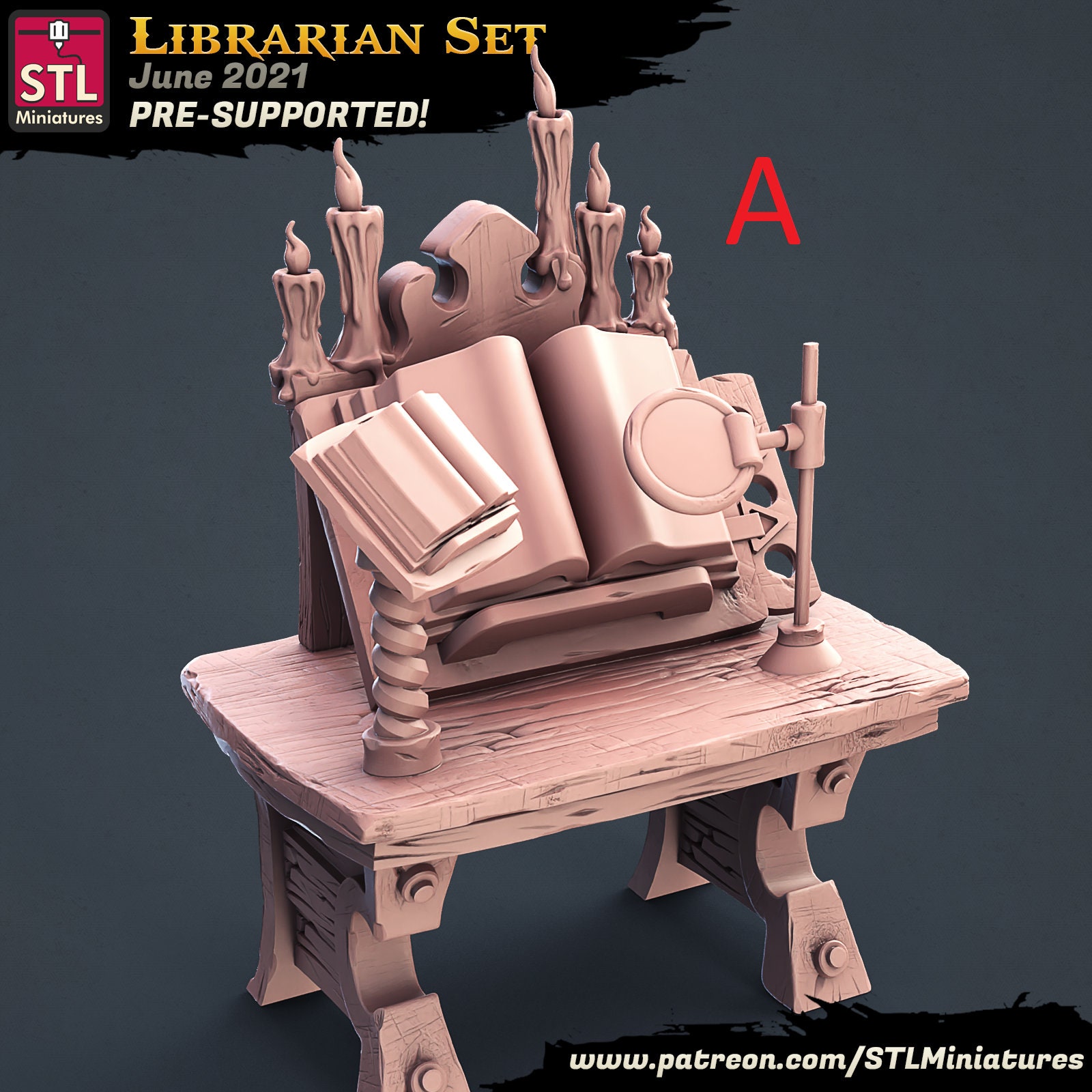 D&D Miniatures Librarian Set Tabletop STL Miniatures| 32 mm