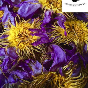 Blue lotus flowers, Nymphaea caerulea flower, Dehydrated blue lotus for tea making