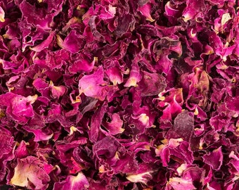 Petali di rosa rossi e rosa per tè, saponi, dolci, prodotti botanici o matrimoni, rosa centifolia, bustine da bagno potpourri artigianato del tè, decorazione di alimenti