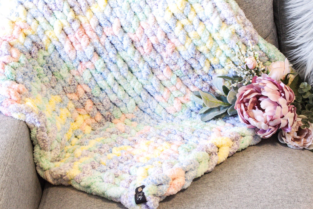 Chunky Knit Baby Blanket Baby Knit Blanket Cozy Baby Blanket Small