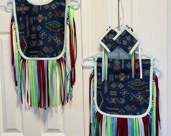 Boys fancy dance regalia. 100% cotton with satin ribbon for that special boy.  Handmade with love.