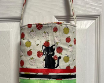 Handmade Strawberry Crossbody Bag: Kitten & Satin Ribbons