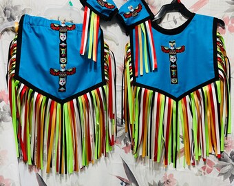 Boys Grass Dance Regalia: Handmade Cotton Pow-Wow Outfit