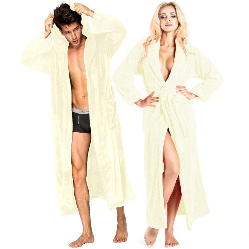 UNISEX Luxury Dressing Gown 100/% Egyptian Cotton Terry Towelling Hooded Bathrobe