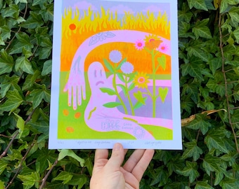 Dystopian Daydream - 3 color risograph print