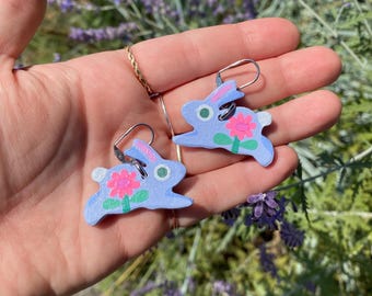 Hand-painted Rabbit Earrings!