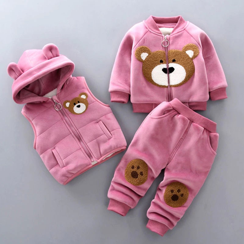 New Baby Boy Winter Dress In Fleece Stuff Style Puma In Orange Color main image 1