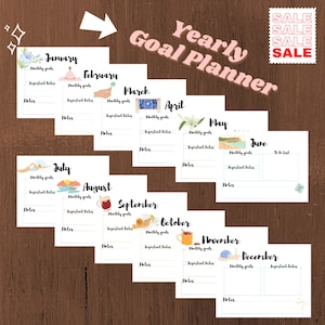 Manifestation Monatlicher Zielplaner, Manifestation Kalender, druckbarer Zielkalender