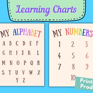 Printable Alphabet and Number Poster: Classroom Learning (PDF) - Etsy