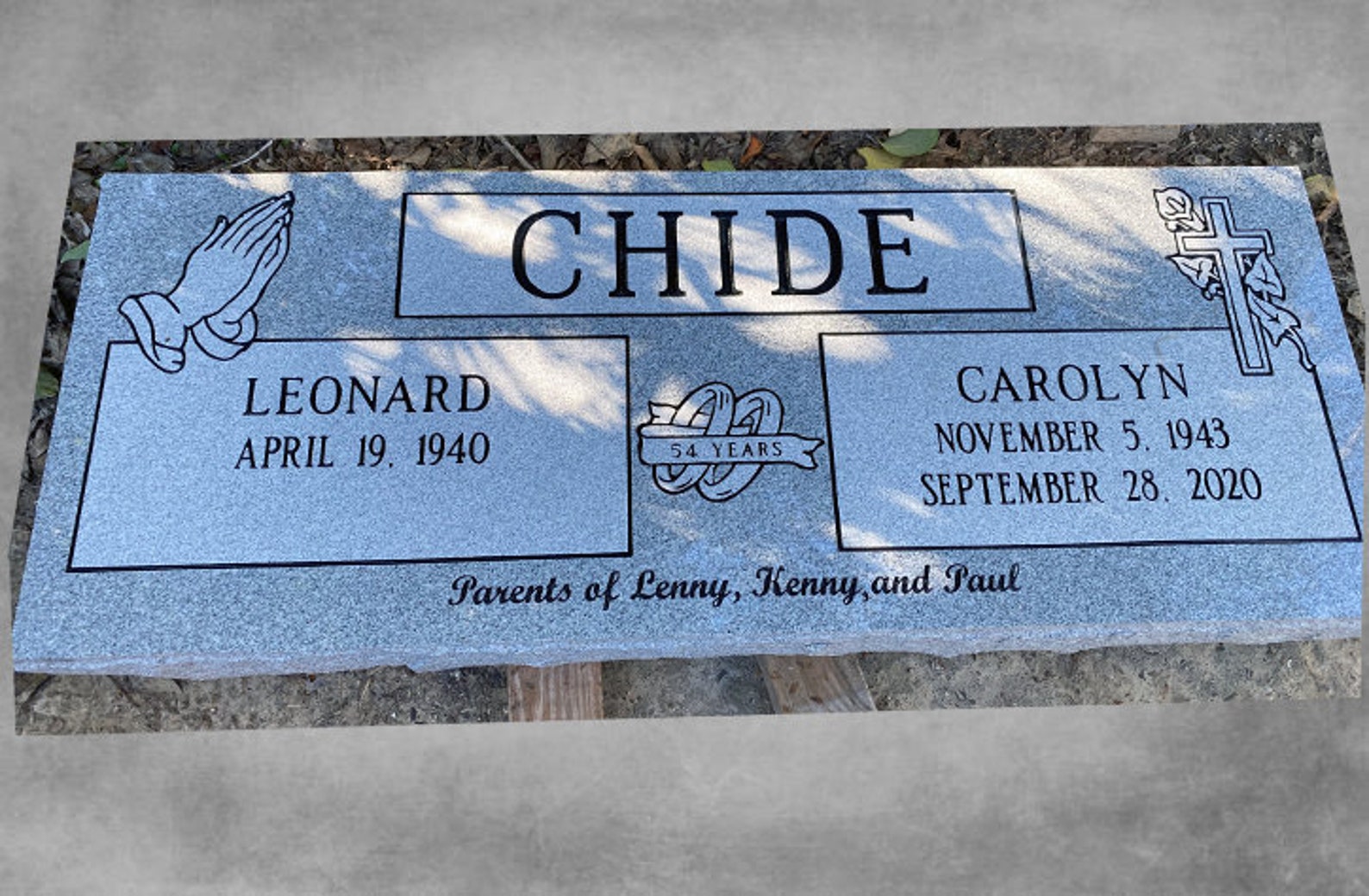 Companion Flat Headstone Double Flat Monument Etsy