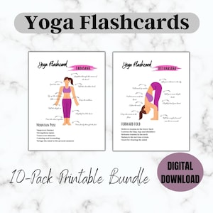 Tarjetas de Yoga, Tarjetas de Pose de Yoga, Tarjetas de Cueing, Tarjetas de Asanas, Tarjetas de Yoga, Posturas de Yoga, Formación de Profesores de Yoga, Descarga Digital