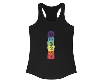 Womens Yoga Clothes, Chakra Tank Top, Meditation Clothes, Gift for Mom, Gift for Yogi, Workout Clothes, Chakra, Zen, Racerback Tank