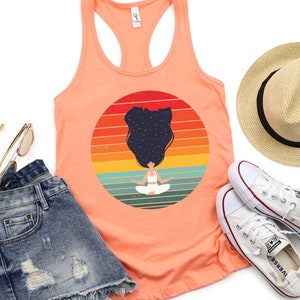 Yoga Shirt, Tank Top, Sunset, Silhouette, Meditation Shirt, Gift for Yogi, Gift for Mom, Yoga Clothes, Yoga Teacher, Yoga Student, Namaste
