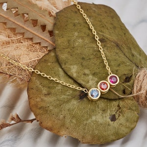 Birthstone Necklace Custom • Multi Stone Necklace • Birthstone Jewelry • Cute Gift for Mom • Birthstone Gift • Necklace for Mom