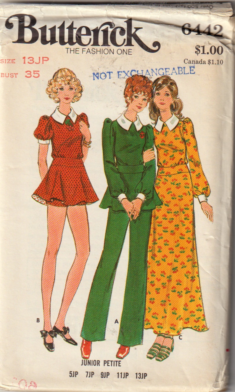 Butterick Sewing Pattern 6442 Original Etsy